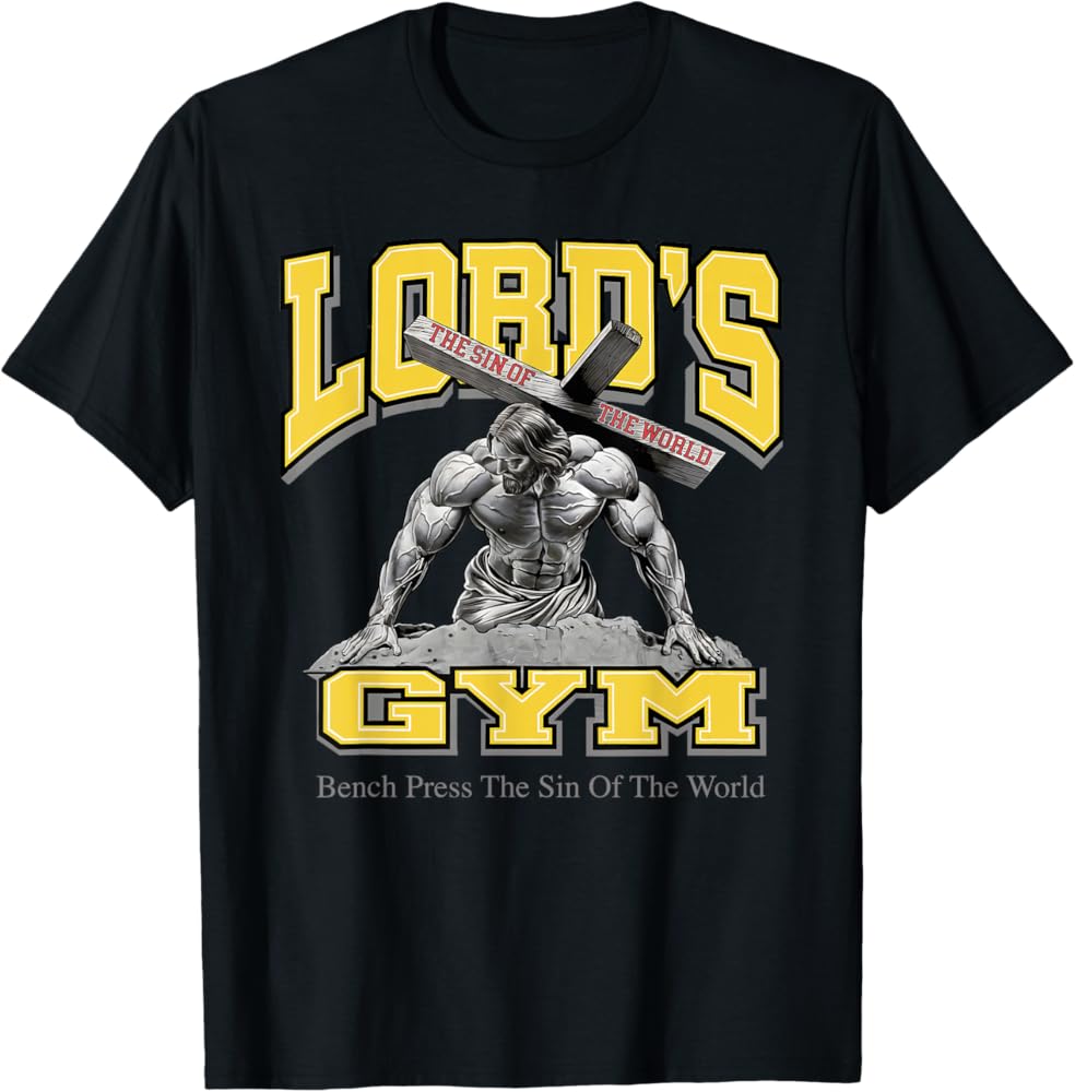 Amazon.com: Lords Gym Jesus Vintage 90s Bench Press The Sin Of The