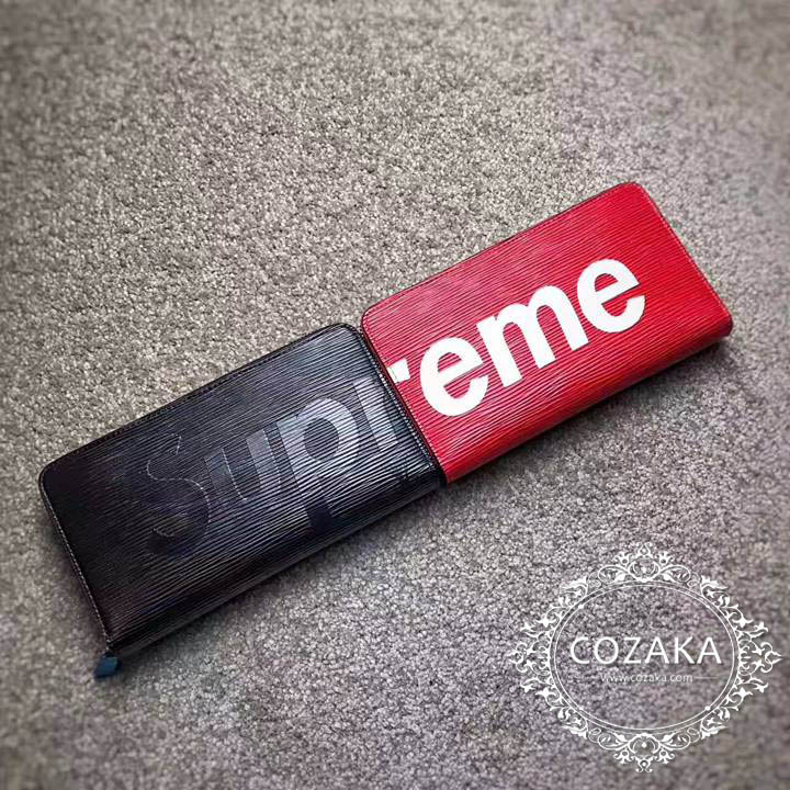 ルイヴィトン×シュプリーム 長財布 エピ louis vuittonxsupreme 財布