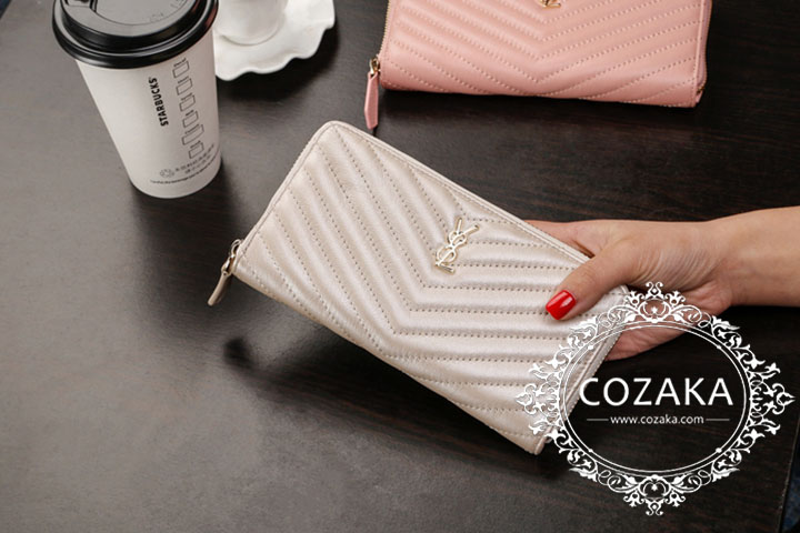 ysl イブサンローラン 長財布 レディース レザー ラウンドファスナー