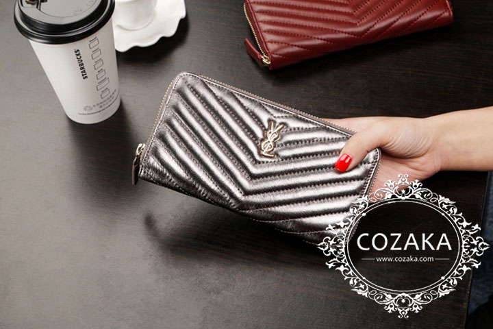 ysl イブサンローラン 長財布 レディース レザー ラウンドファスナー