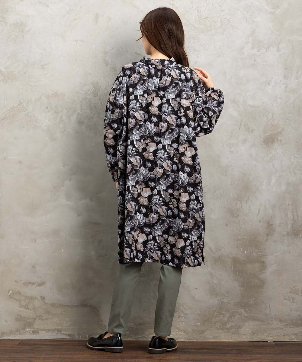 大きいサイズ レディース ワンピース チュニックワンピース 花柄