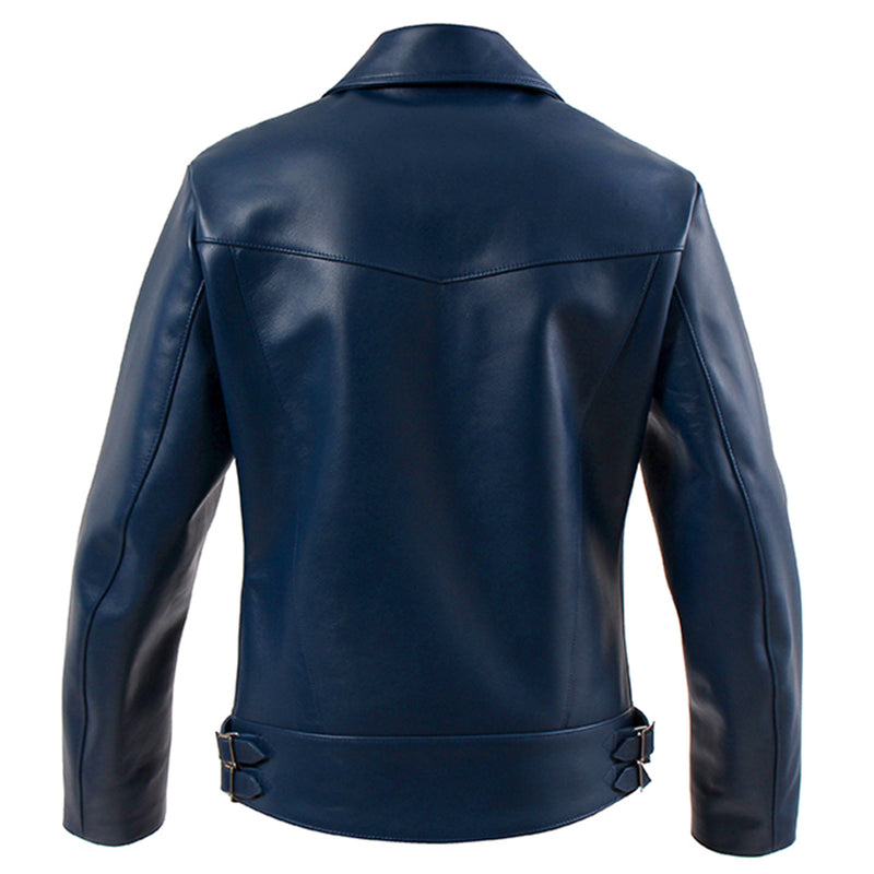 Noah カーフレザー ダブルライダース ネイビー – MINIMAL WARDROBE