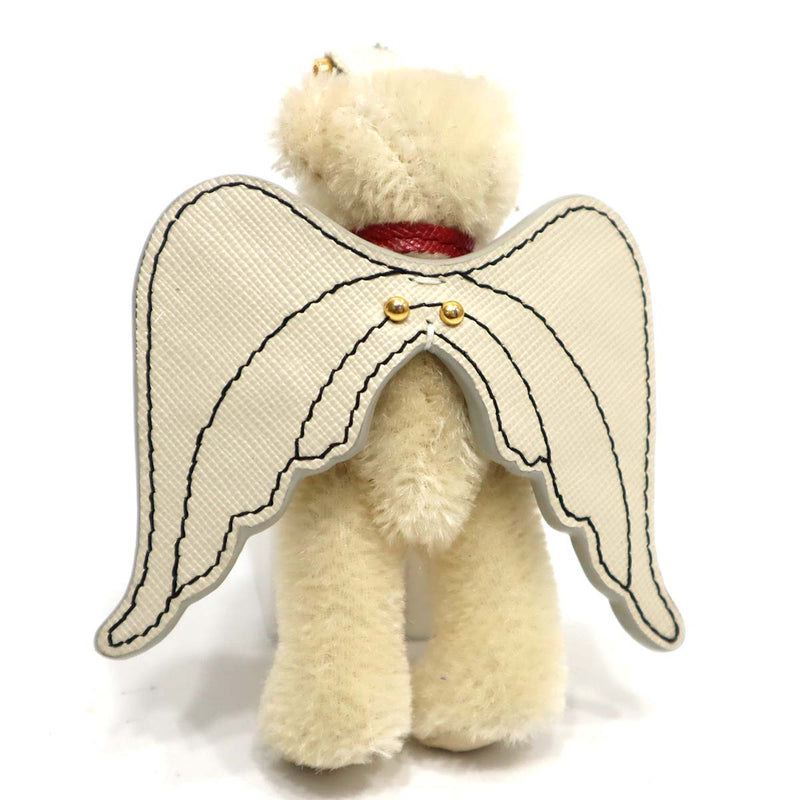 プラダ PRADA 熊チャーム ラインストーン くま クマ 熊 羽 チャーム 白