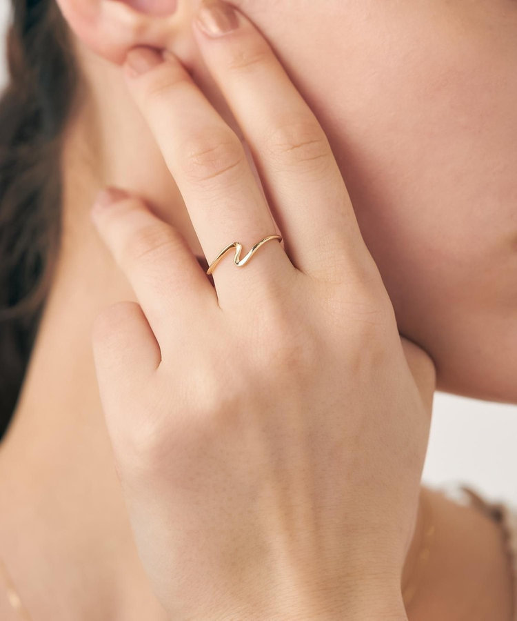 レイヤード] K10YG ウェーブ リング（710997） ｜ women（ウィメンズ