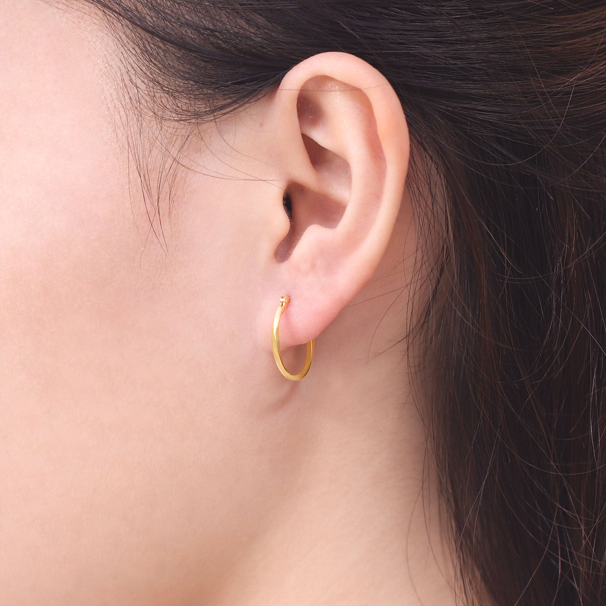 K10 イエローゴールド フープ ピアス（17mm） – Milluflora | ミル