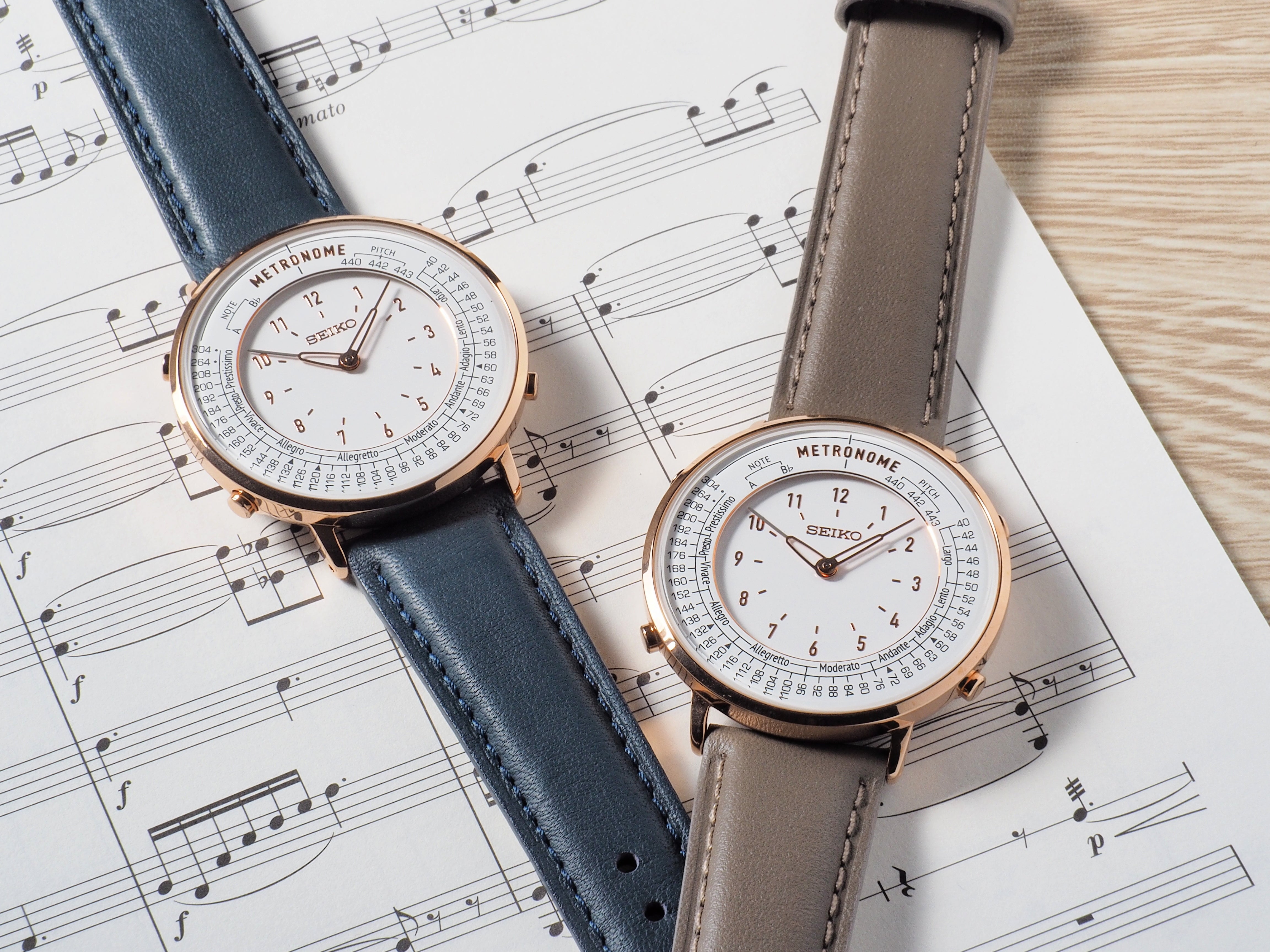 限定】メトロノームウオッチ エレガントシリーズ ホワイト×グレー