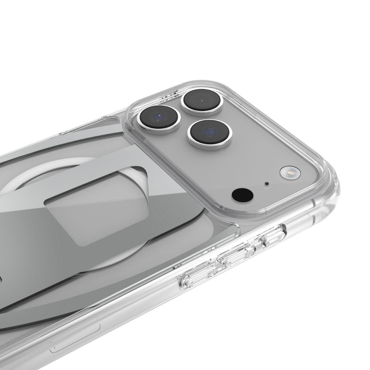 iPhone 17 Pro Maxケース Oval D Metallic Magsafe クリア/シルバー