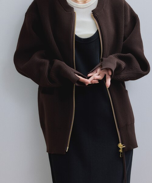 WEB限定】・【サステナブル】ジップニットカーディガン｜アダムエロペ