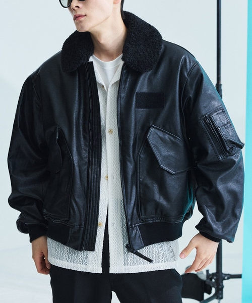 フェイクレザー フライトジャケット/2WAY｜フリークスストアの通販