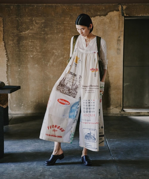 Vintageヨーロピアンエコバッグリメイクサロペット｜フリークスストア