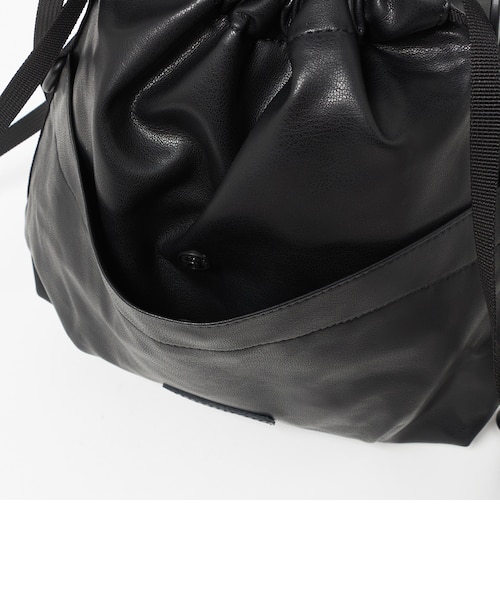 BAICYCLON＞レザーライク ドロー ストリング 巾着 バッグ