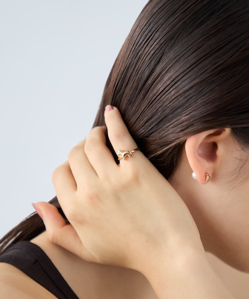 ハッピーカムカム] ビジュー ポニー リング｜エテの通販｜&mall