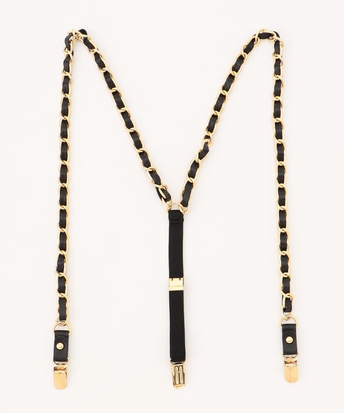BECOME TREE ブラックxゴールドチェーンサスペンダーTAKUYA∞ BECOME