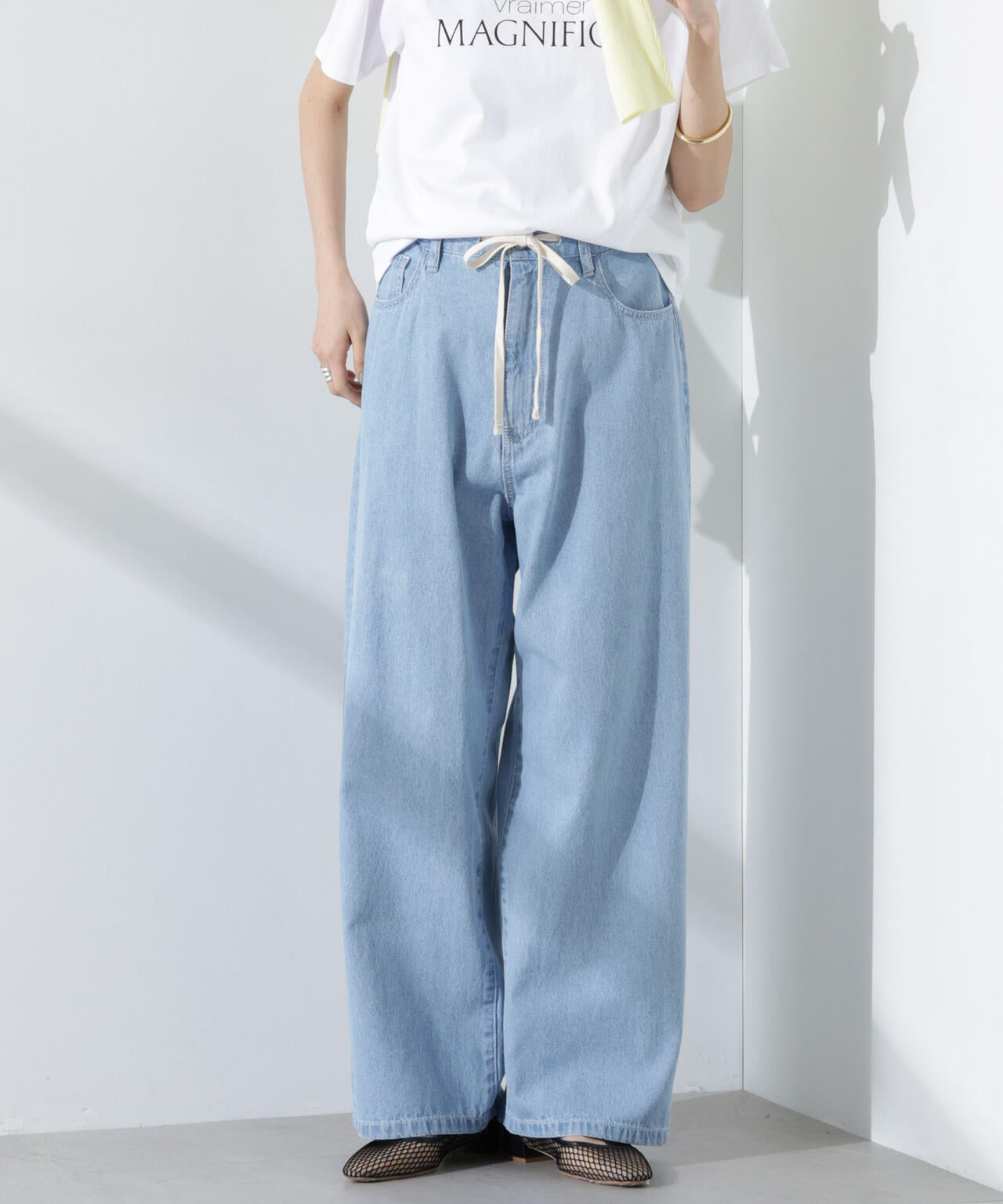 みいniko and…3Dドロップワイドデニム ストライプ みいniko and…3D