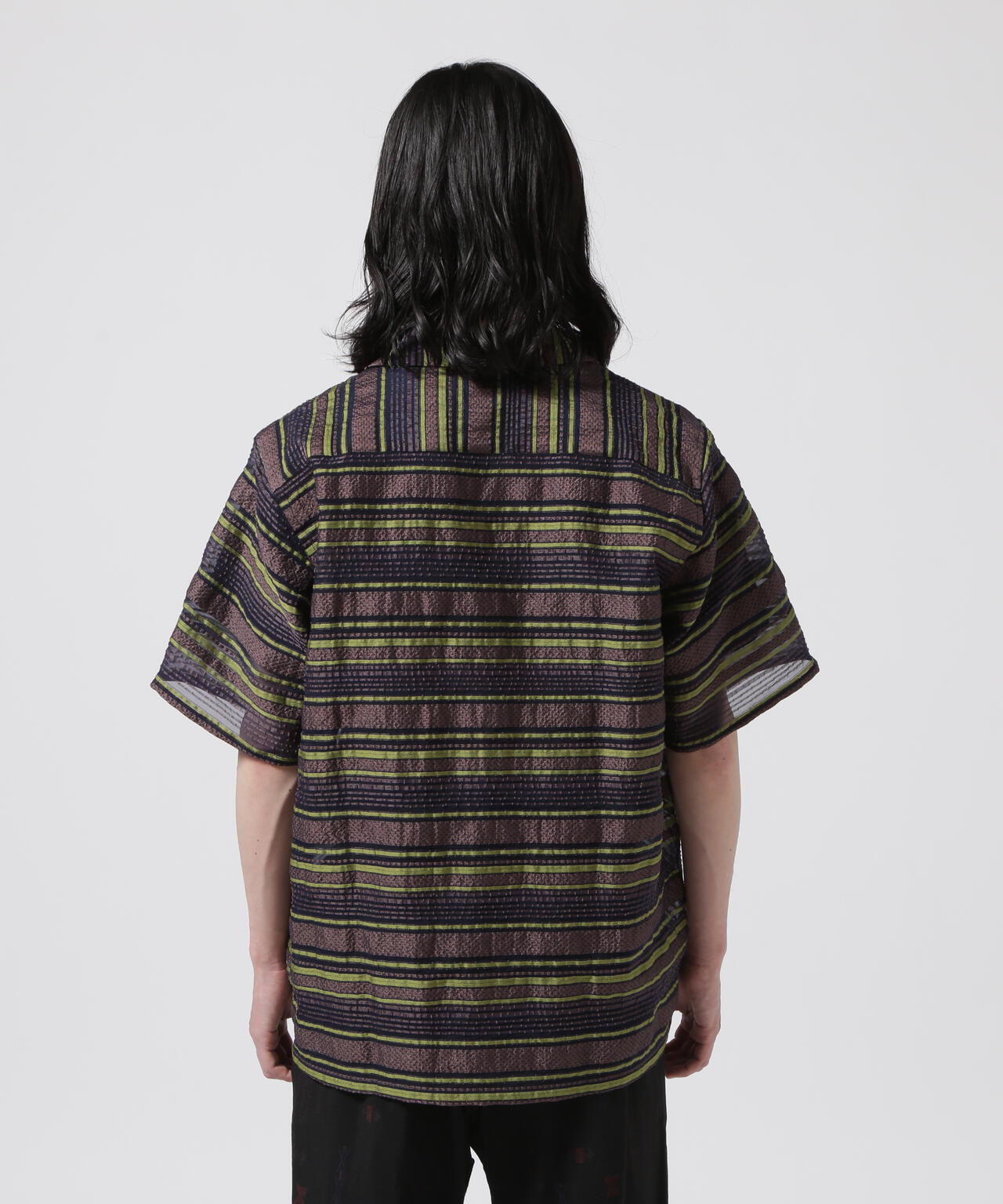 NEEDLES(ニードルズ)S/S ONE-UP SHIRT - PE/CU/N/C/R CHIFFON STRIPE