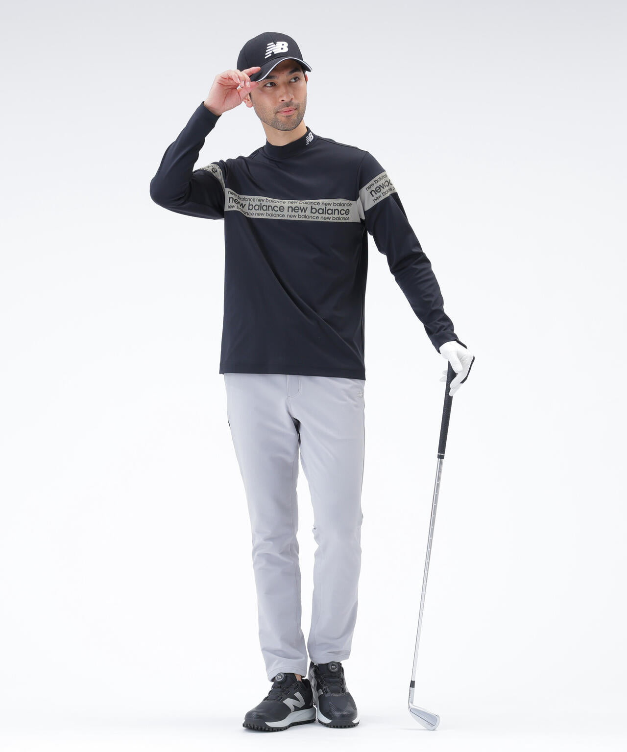 保形性 ストレッチ 長袖 モックネック プルオーバー (MENS) | new