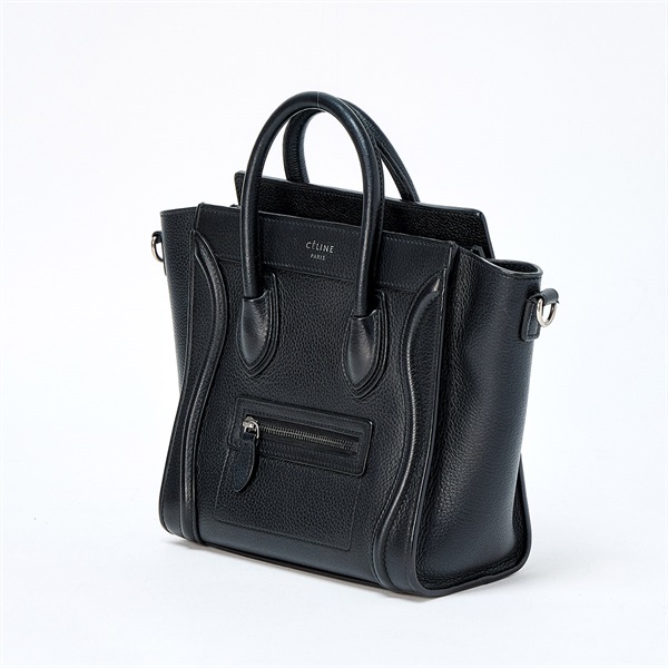 CELINE ラゲージ ナノショッパー ハンドバッグ ブラック シルバー