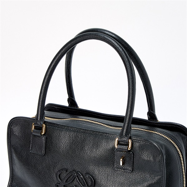 LOEWE アマソナ 36 ハンドバッグ ブラック ゴールド ゴードスキン