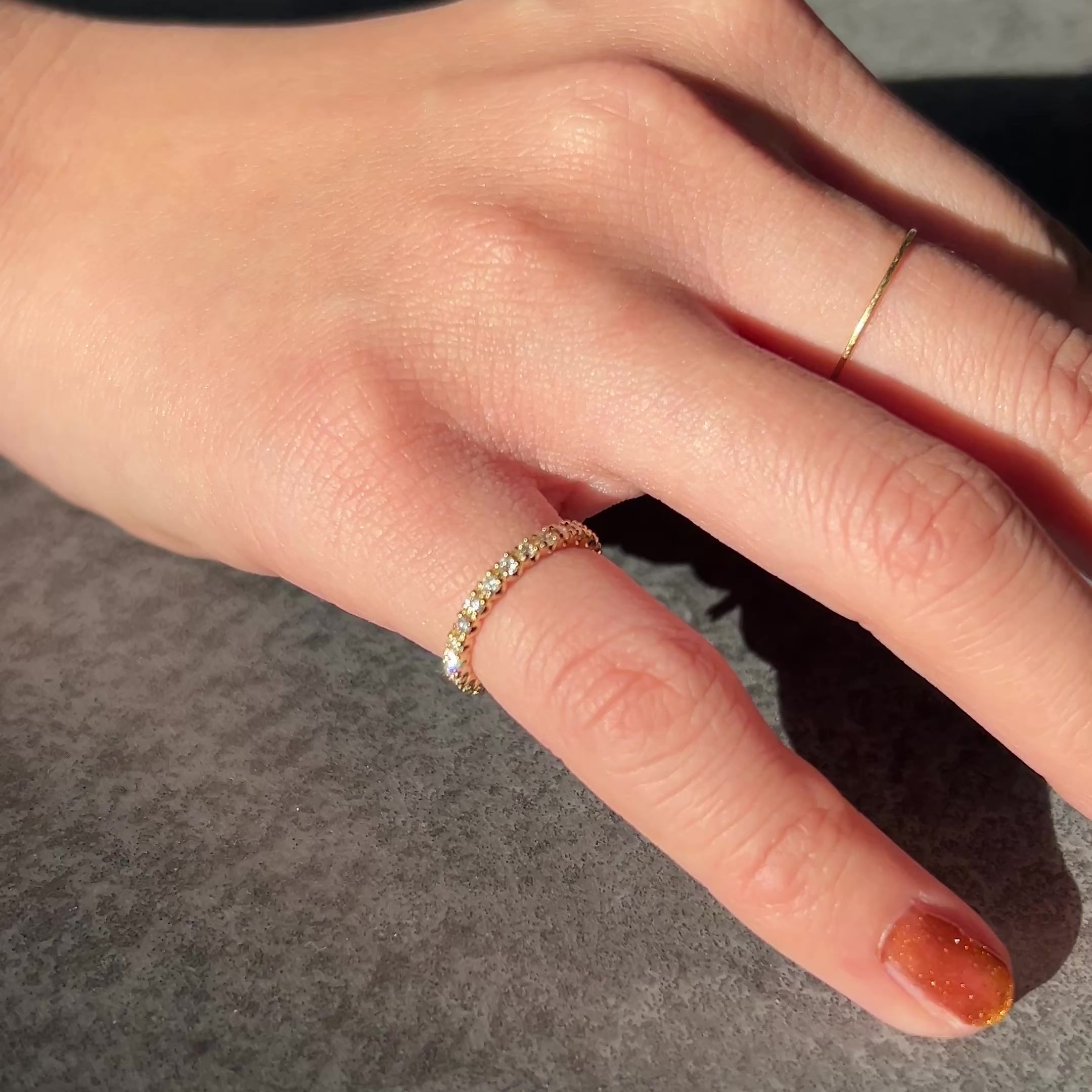 受注生産品】K18ダイヤモンドフルエタニティピンキーリング