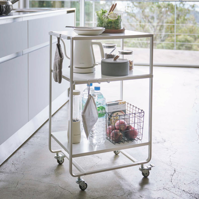 山崎実業 ハンドル付きキッチンカート3段 タワー tower | キッチン