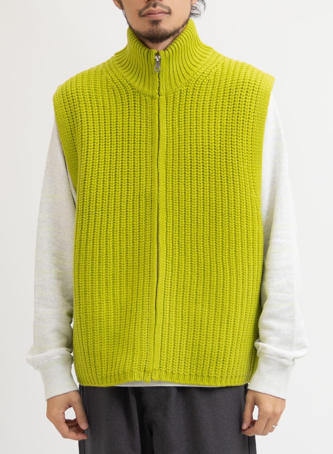 BASOLAN CASHIMERE WOOL FUTOUNE ZIP UP VEST|バソランカシミヤウール