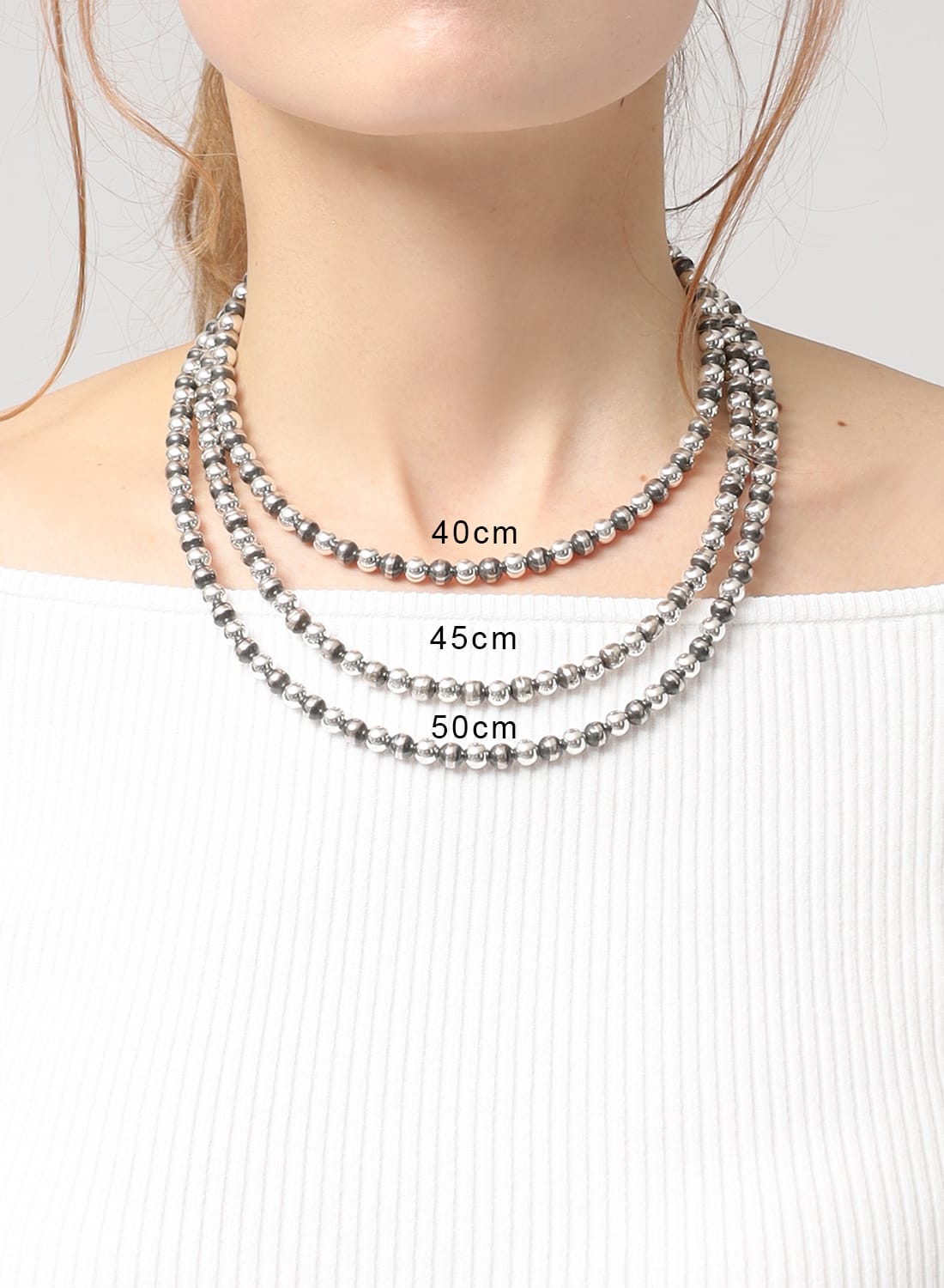 NAVAJO PEARL SILVER MIX NECKLACE 6MM|ナバホパール シルバー