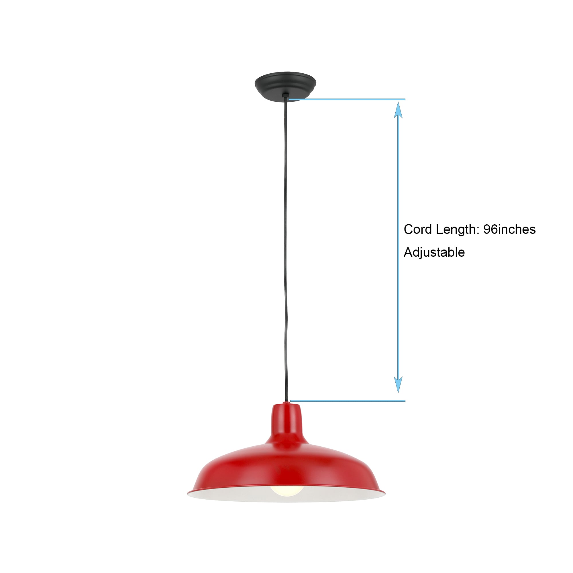 Project Source Red Farmhouse Bell Medium Hanging Pendant Light