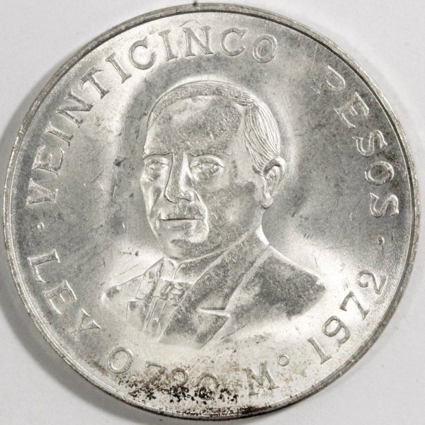 メキシコ 25ペソ銀貨 1972年 ベニート・フアレス | ミスターコインズ