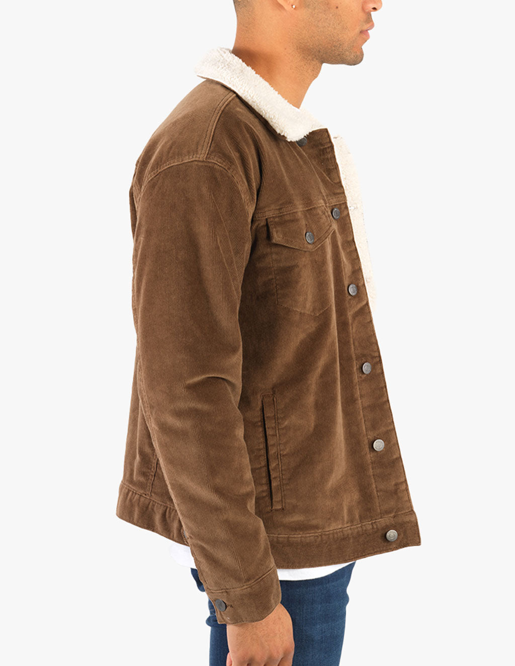 Woodlands Brown Sherpa Lined Corduroy Jacket | Warm & Stylish