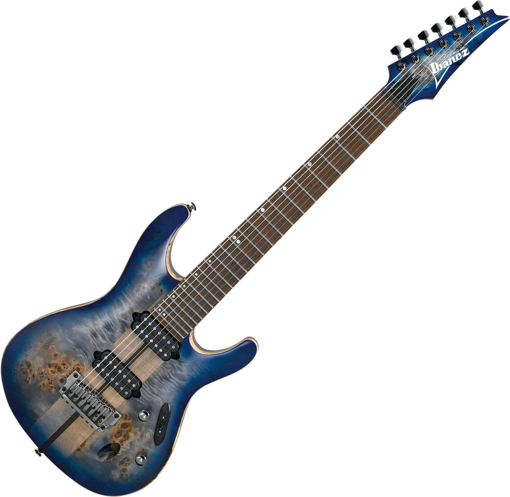 Ibanez S1027PBF-CLB Cerulean Blue Burst 7-string Electric Guitar