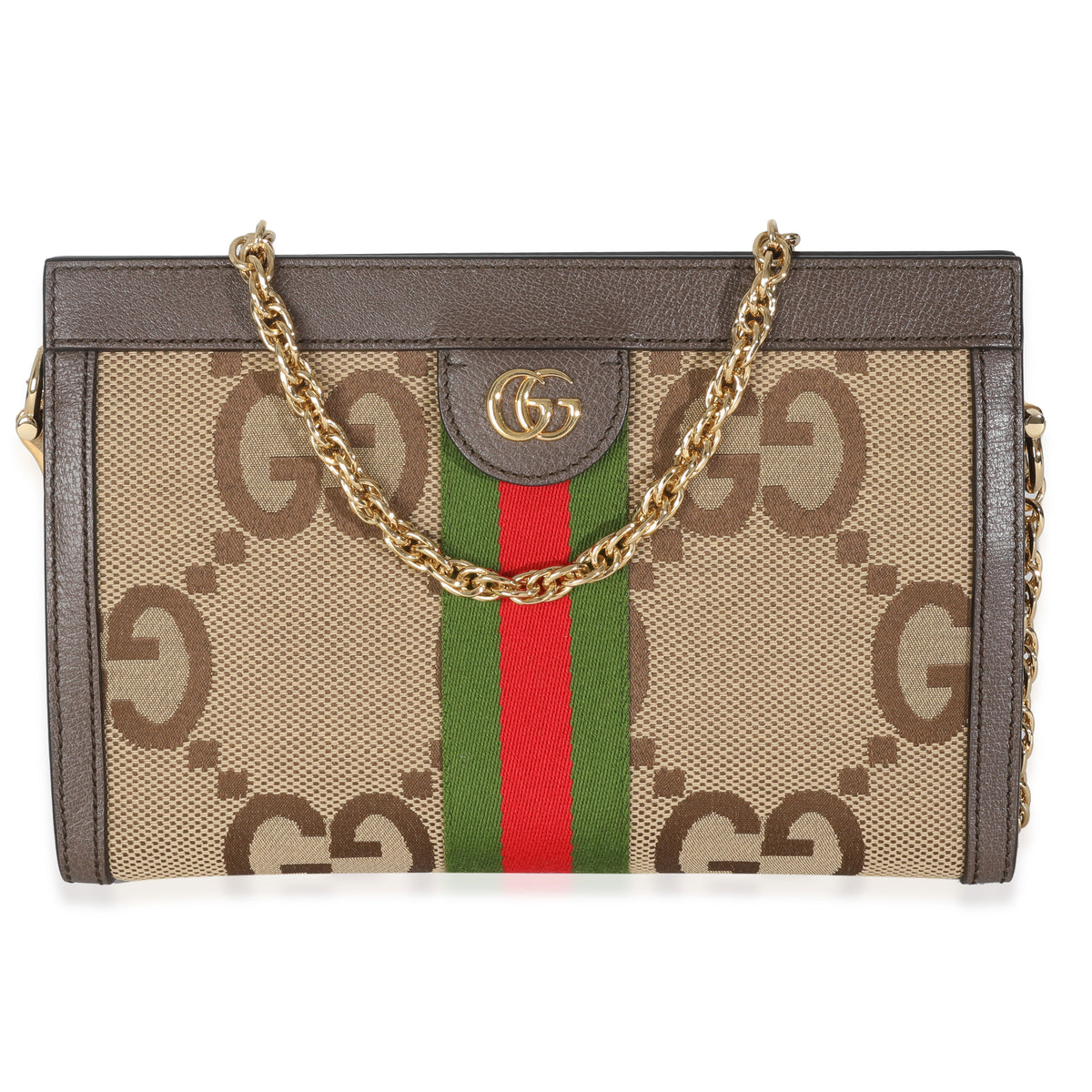 Gucci GG Jumbo Dollar Calfskin Web Small Ophidia Chain Shoulder