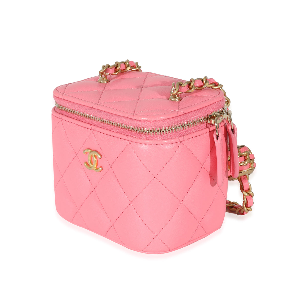 Chanel Pink Lambskin Coco Pearl Crush Mini Vanity Case | myGemma