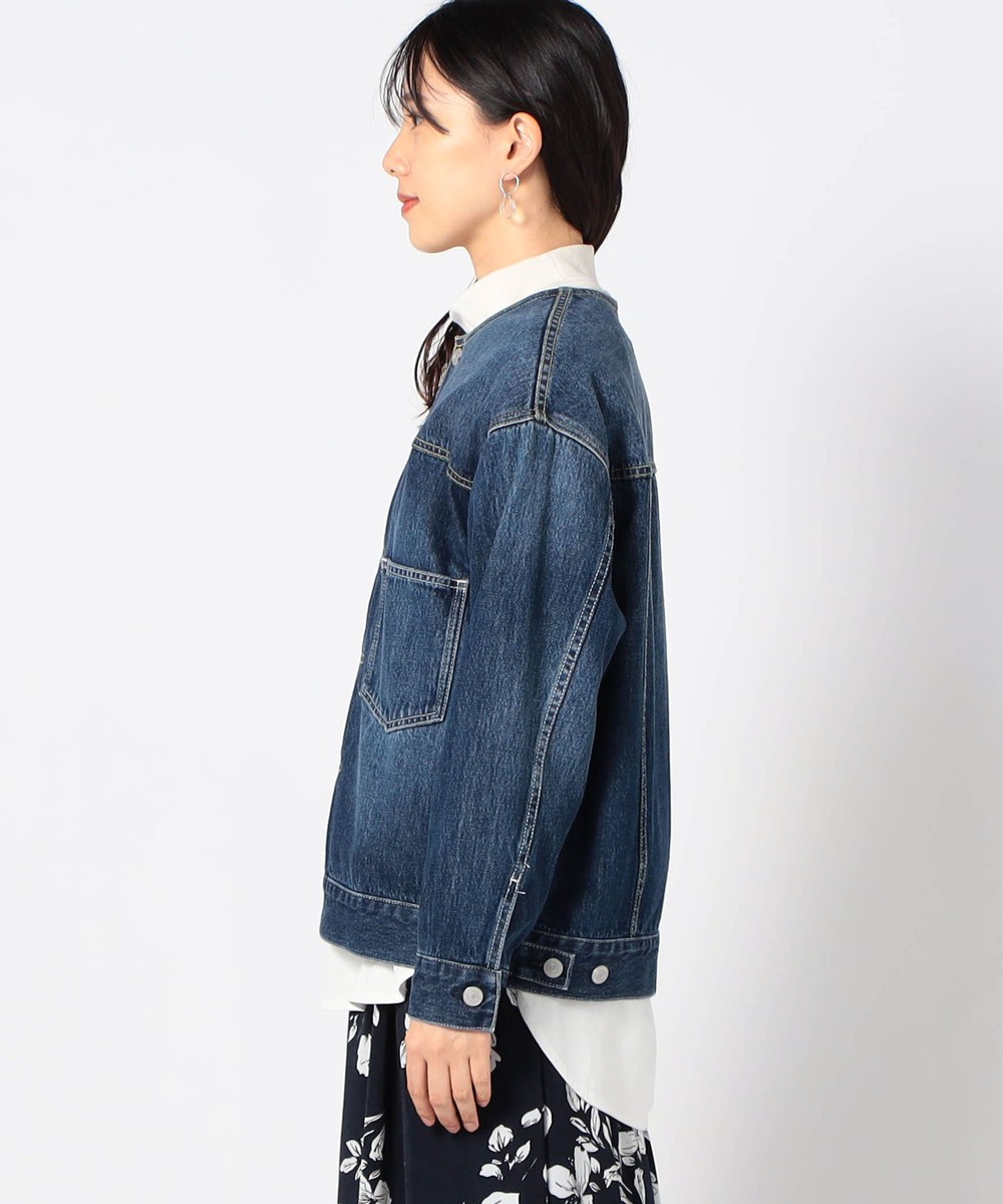 TIME SALE】ノーカラー抜け感デニムジャケット｜その他ジャケット