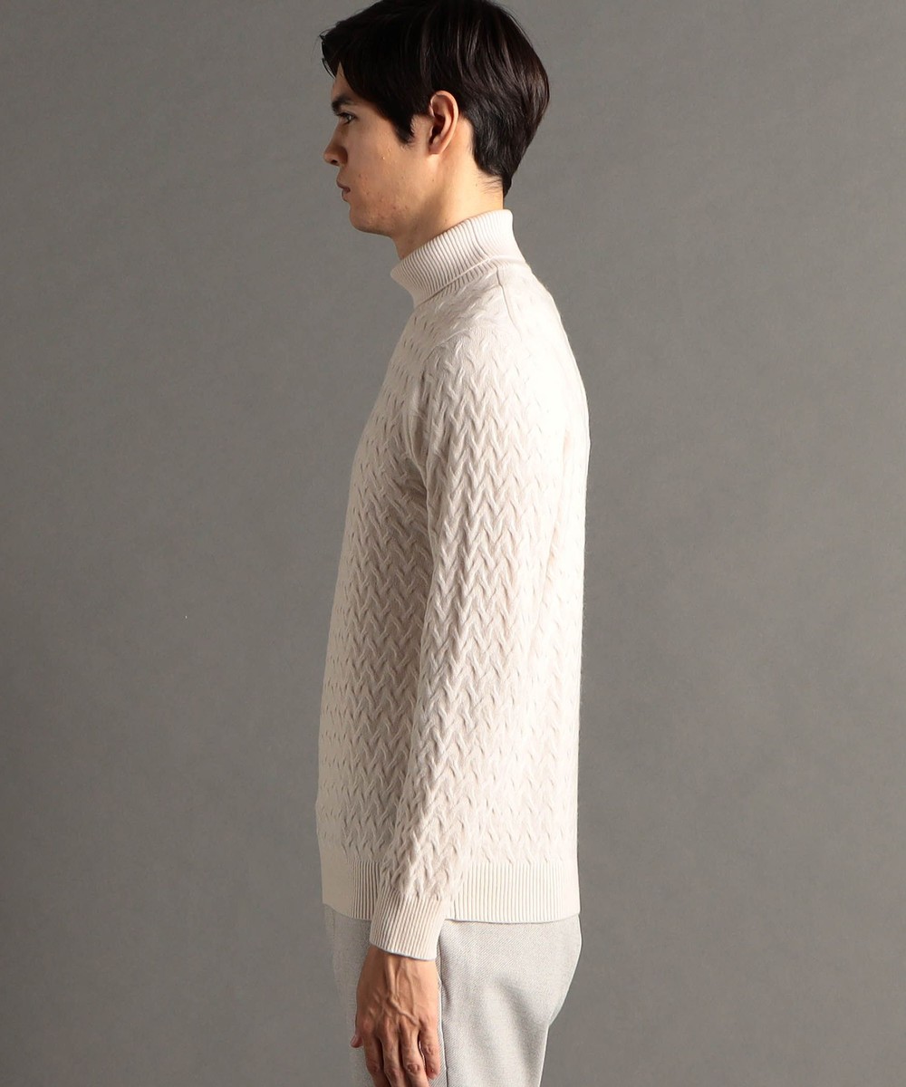 ex/tra】 ウールカシミヤ ケーブル タートルネックニット｜ニット