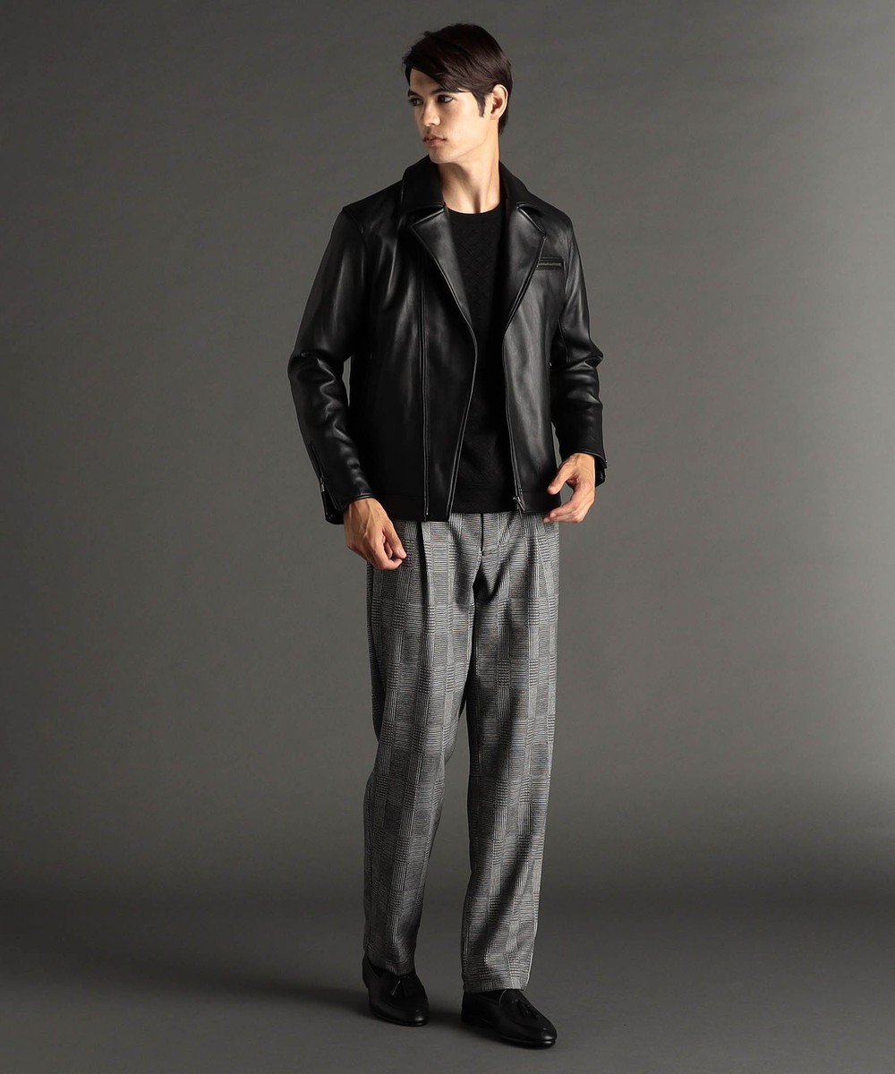 ex/tra】ラムレザー ダブルライダースブルゾン｜ライダース｜ニコル