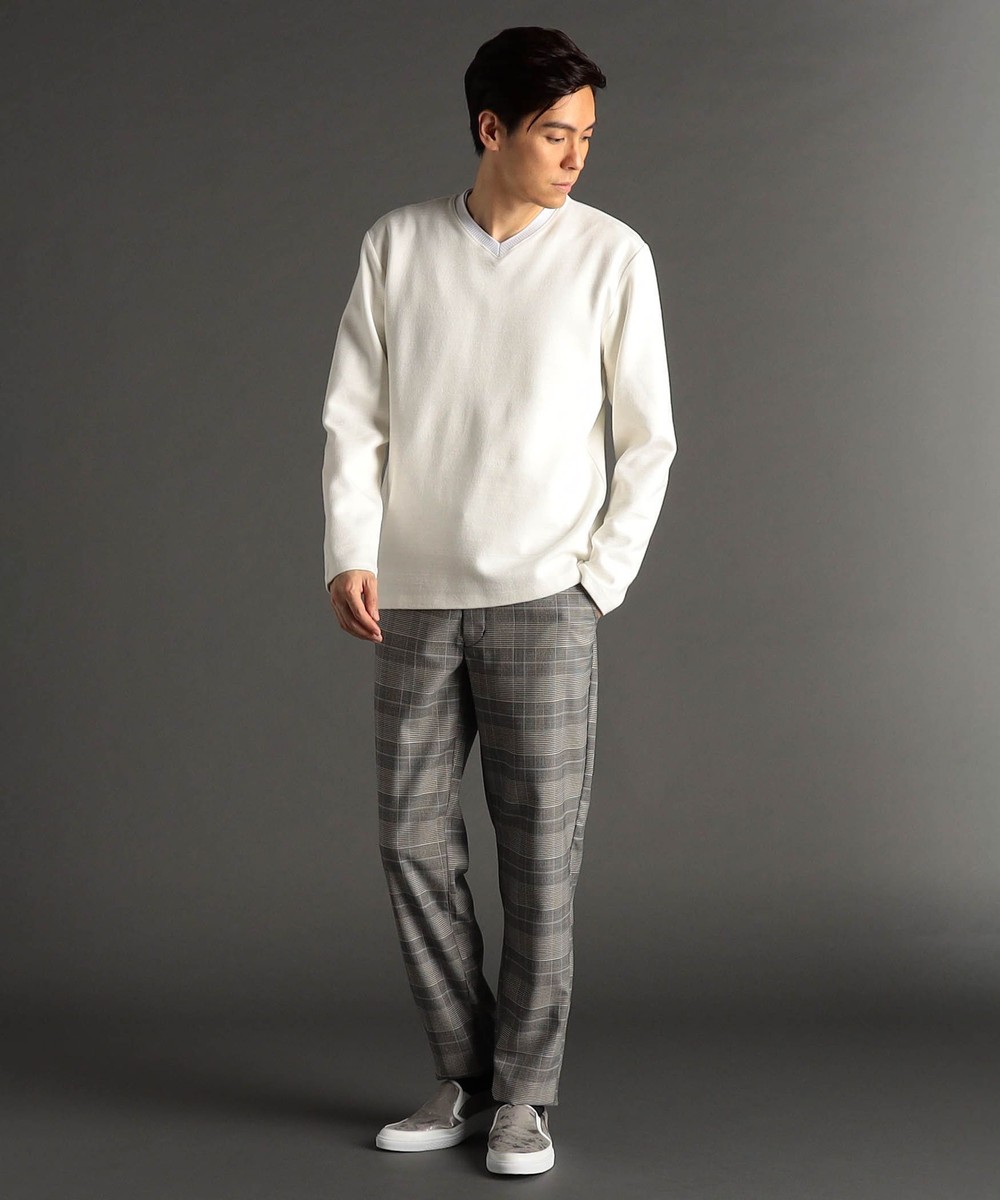 メランジダブルフェイス Vネックカットソー｜長袖｜ニコル公式通販