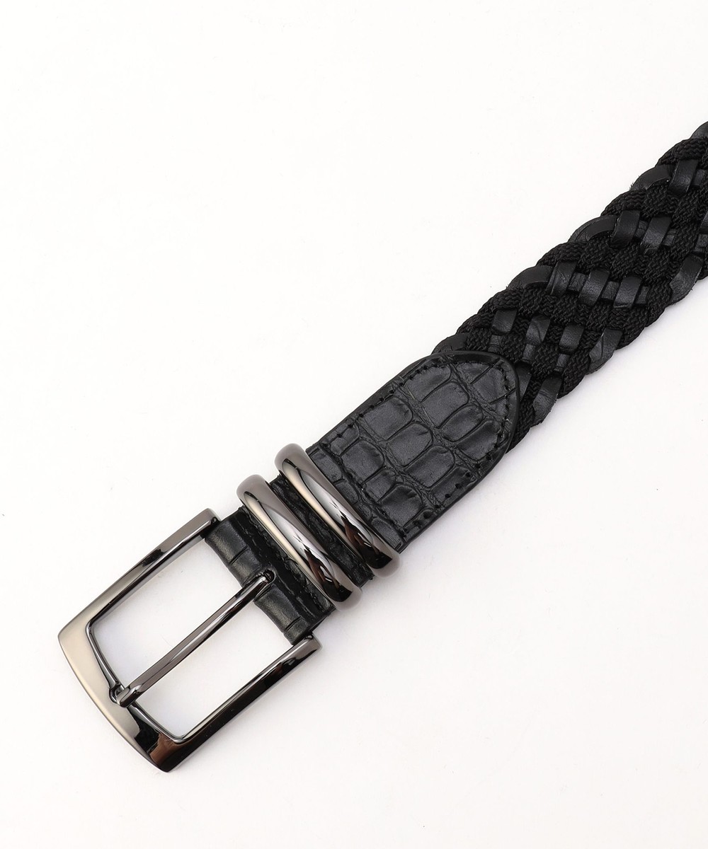 RIELABO】エンボスイタリアンレザー メッシュベルト｜ベルト｜ニコル