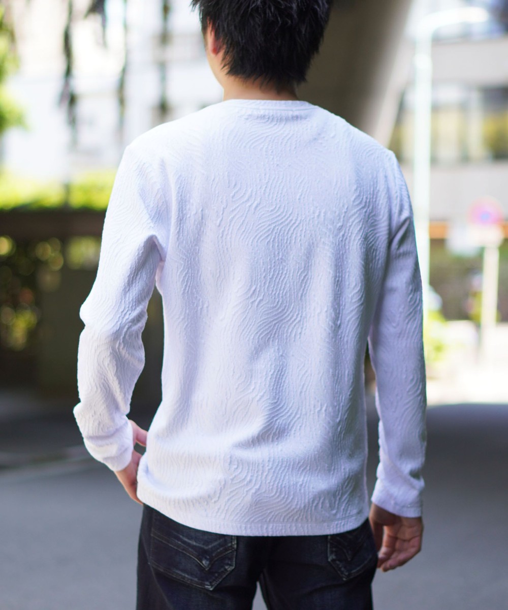 ゼブラ風ブリスタ-ジャカードVネックプルオーバー｜長袖｜ニコル公式