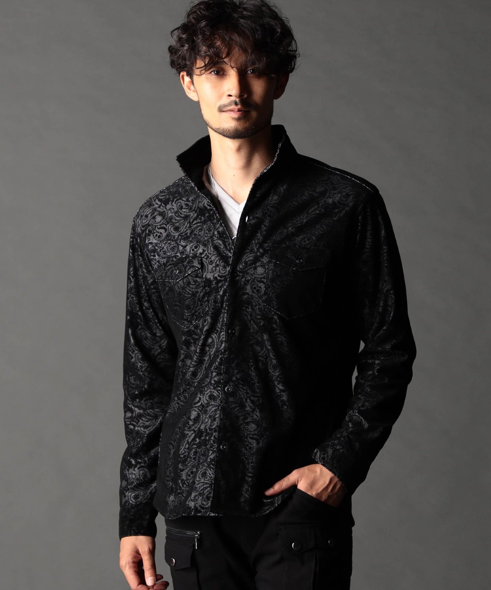 フロッキーペイズリープリントシャツ｜長袖｜ニコル公式通販サイト