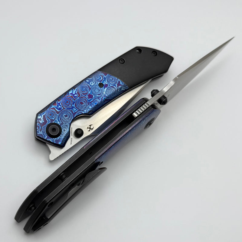 Kansept Knives Fenrir Black Stonewash & Timascus Handle w/ S35VN K1034