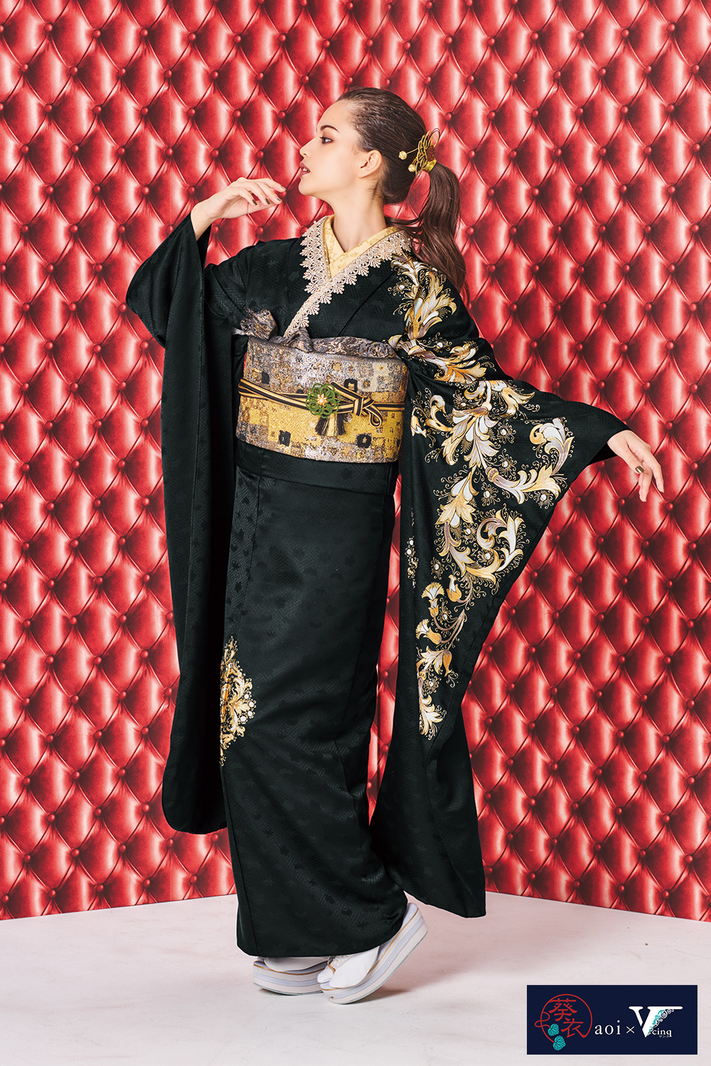 ナナイロキモノWEBショップ / 成人式振袖レンタルフルセット｜紺色