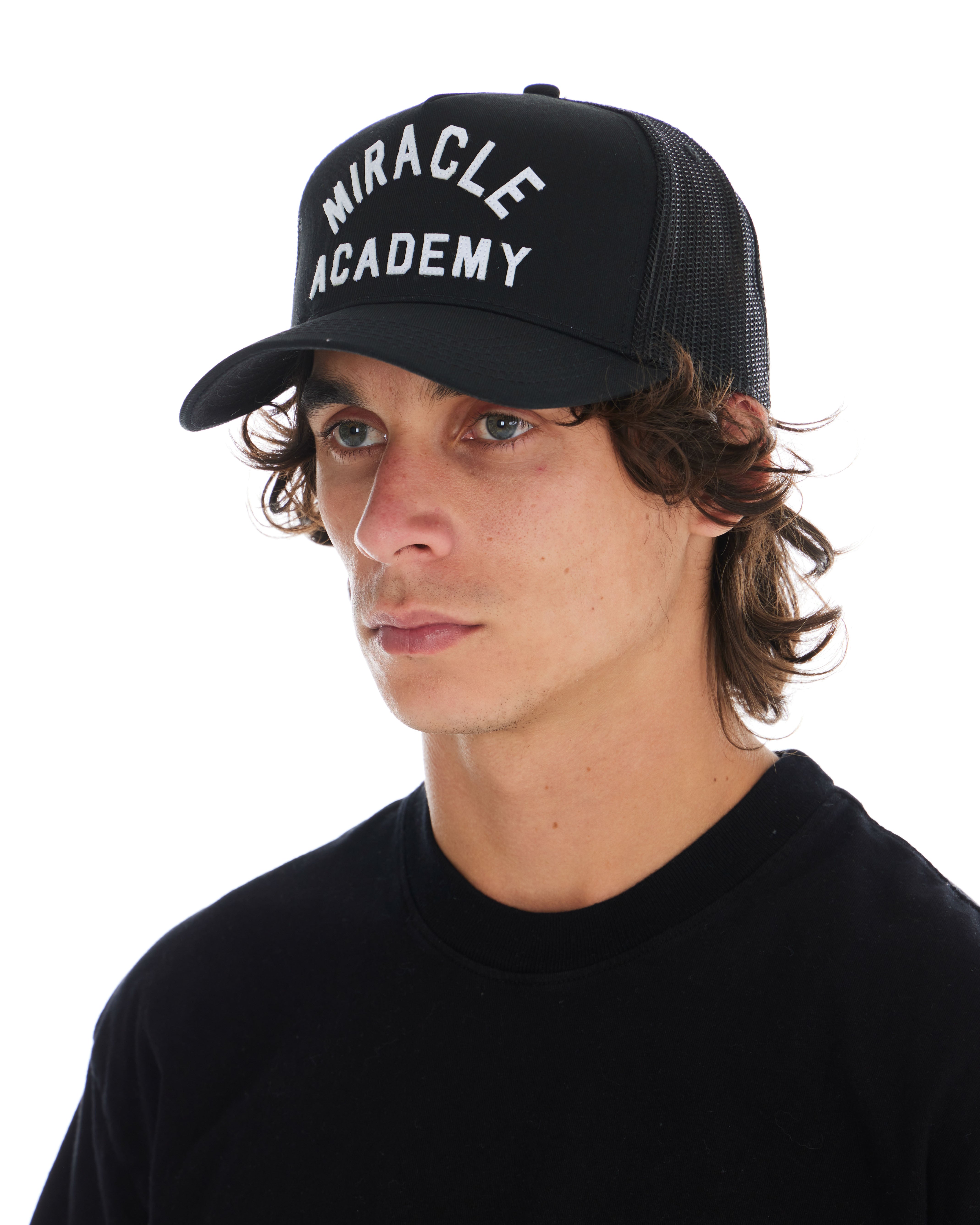 Miracle Academy Trucker Hat in Black – NAHMIAS