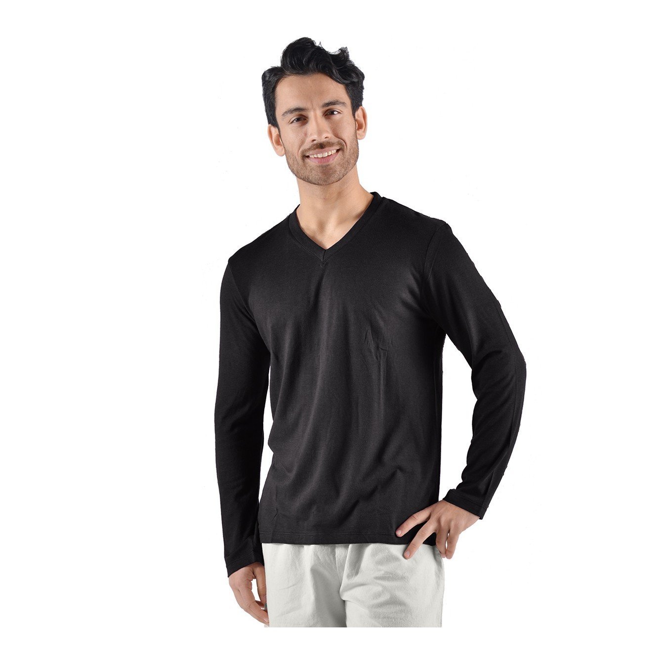 Men's Bamboo/OC Long Sleeve V-Neck T-Shirt – Naturally Canada