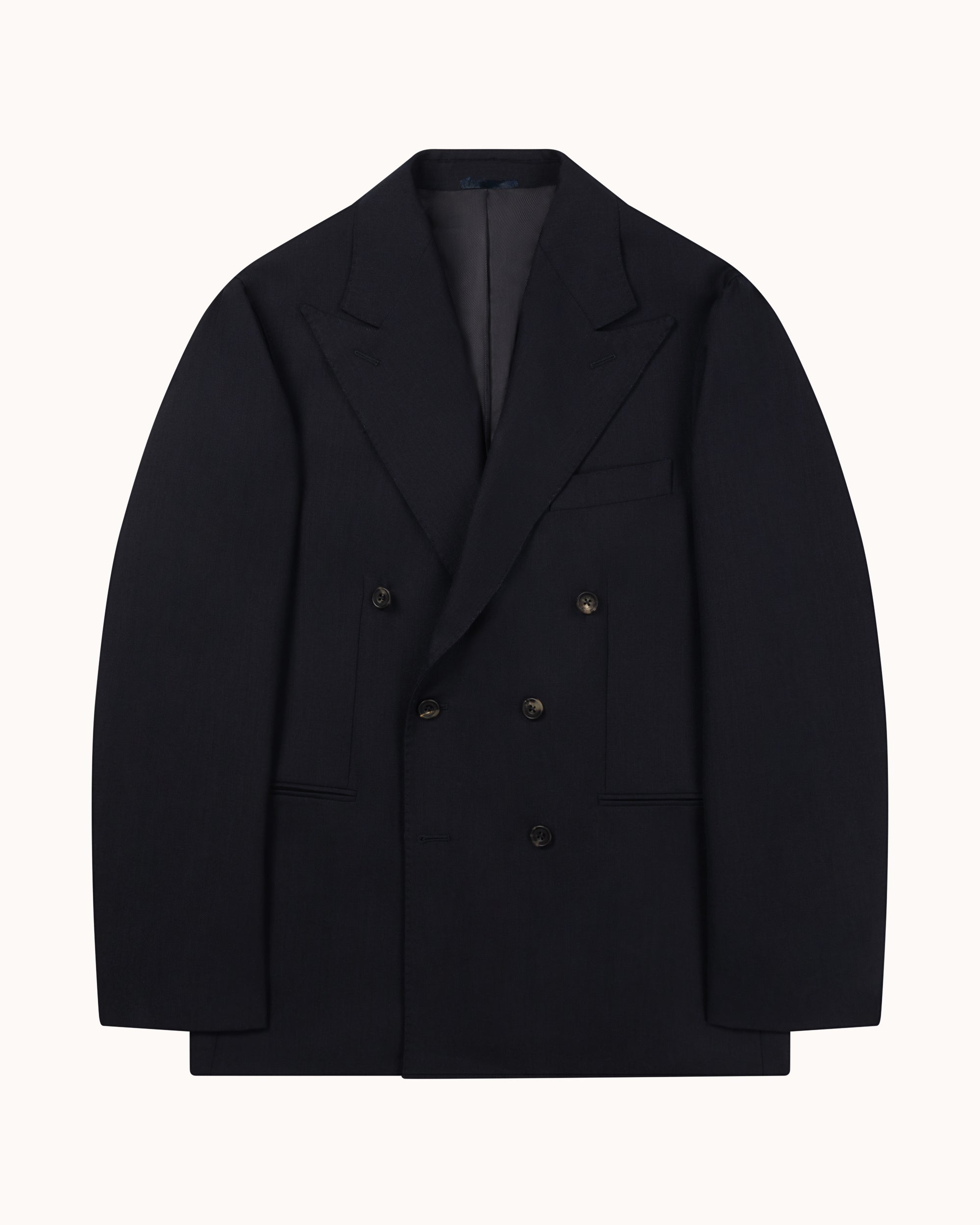 Double Breasted Sport Jacket - Navy Tropical Wool – Natalino