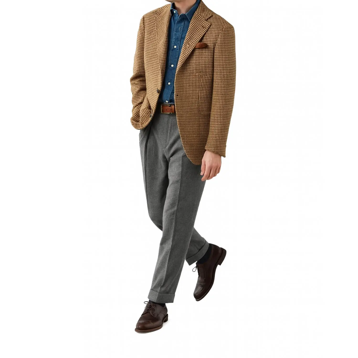 BRITISH MADE ポーツマスパンツ グレーフラノ 英国調トラウザーズ