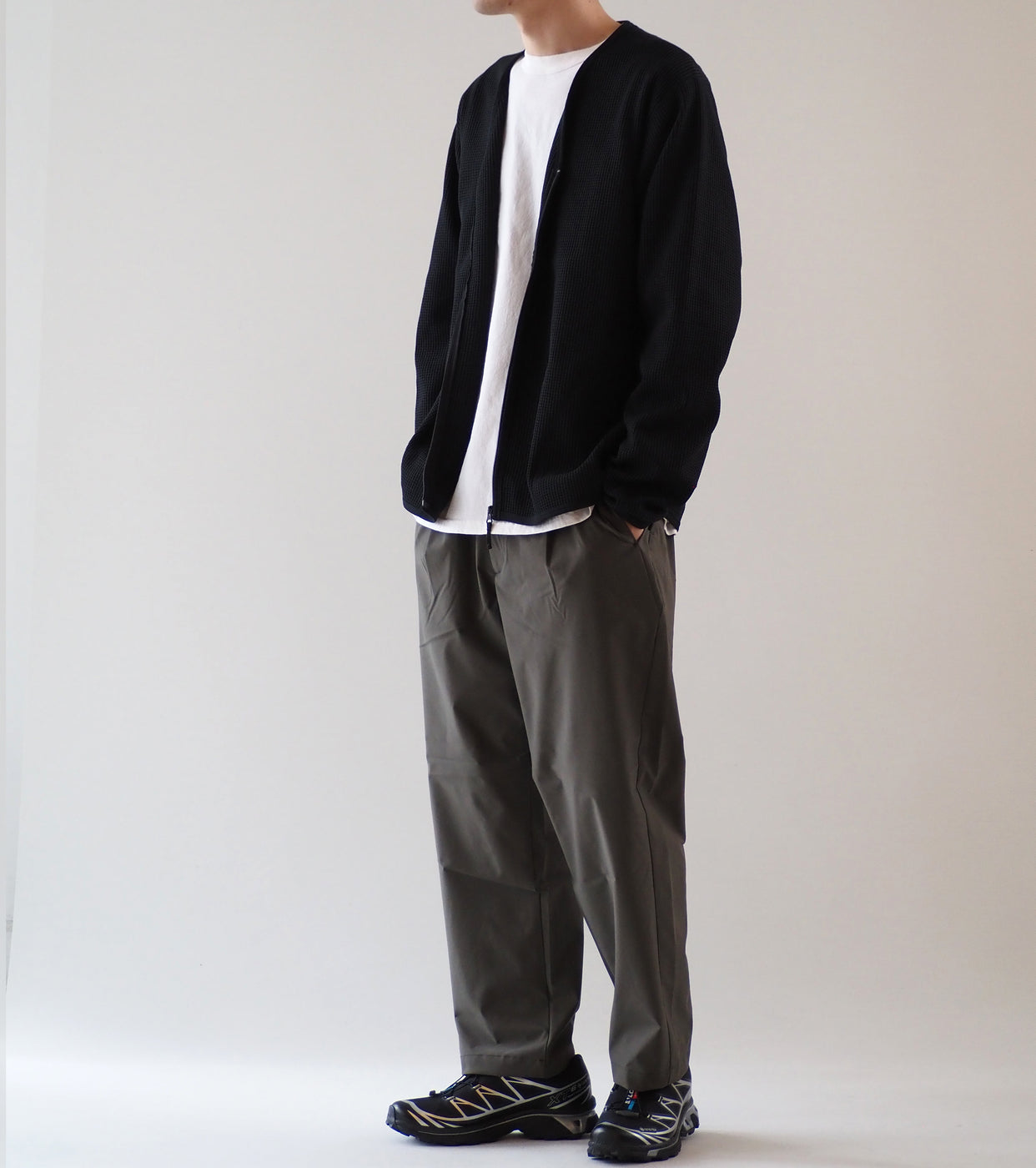 Goldwin ワッフル ライト カーディガン , Black – Navyblue