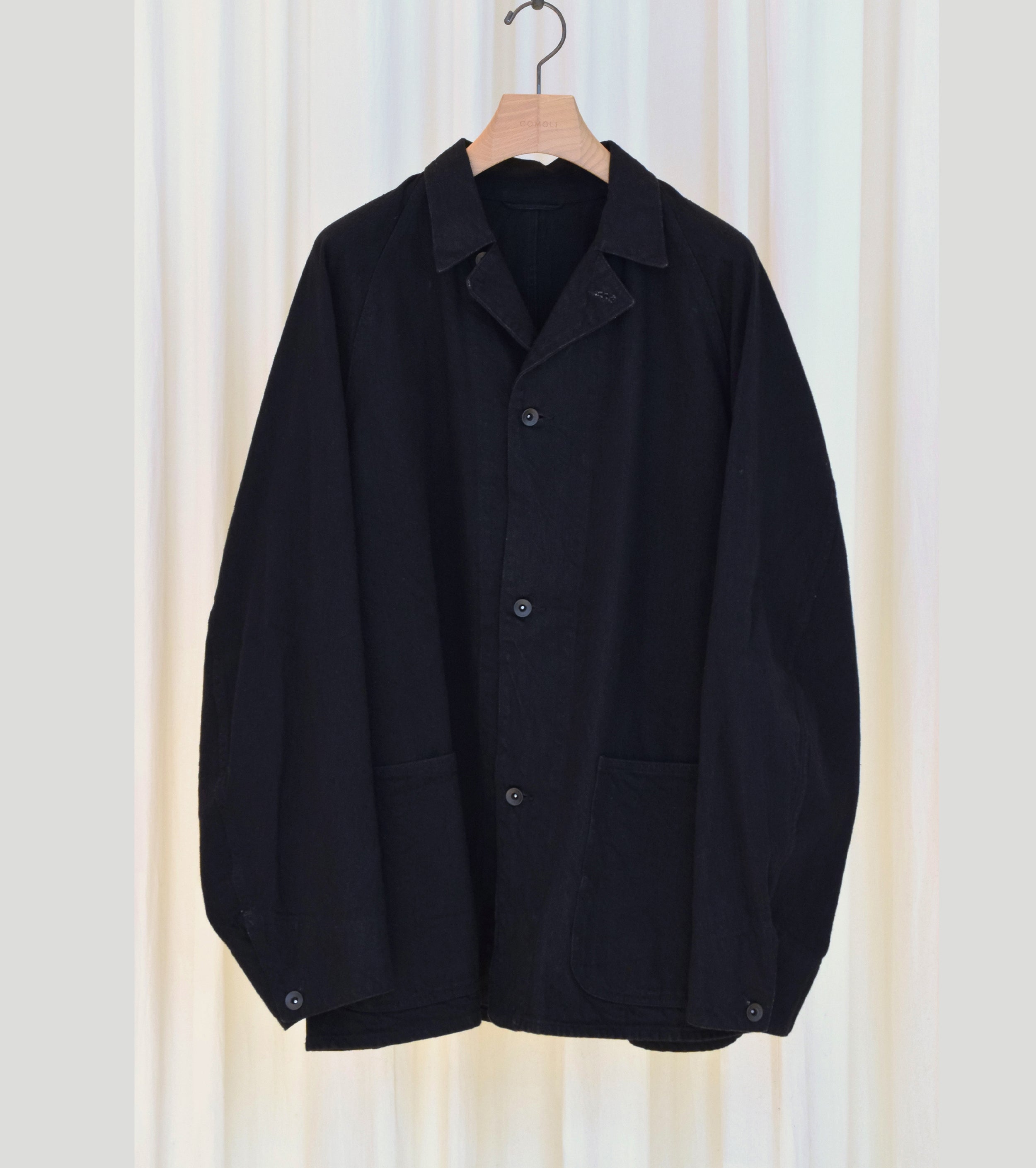 COMOLI デニム ワーク ジャケット, Black – Navyblue