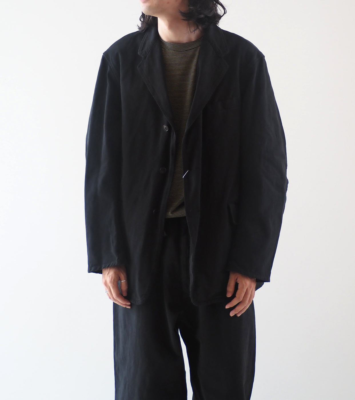 COMOLI 製品染 ジャケット, Black – Navyblue