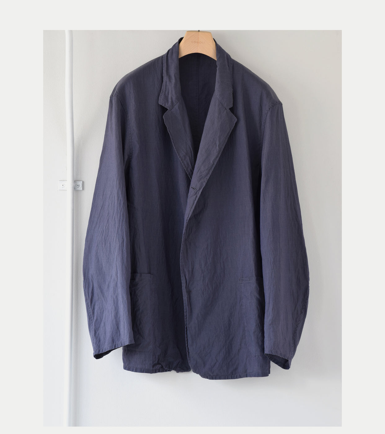 COMOLI コットン シルク ジャケット, Navy – Navyblue