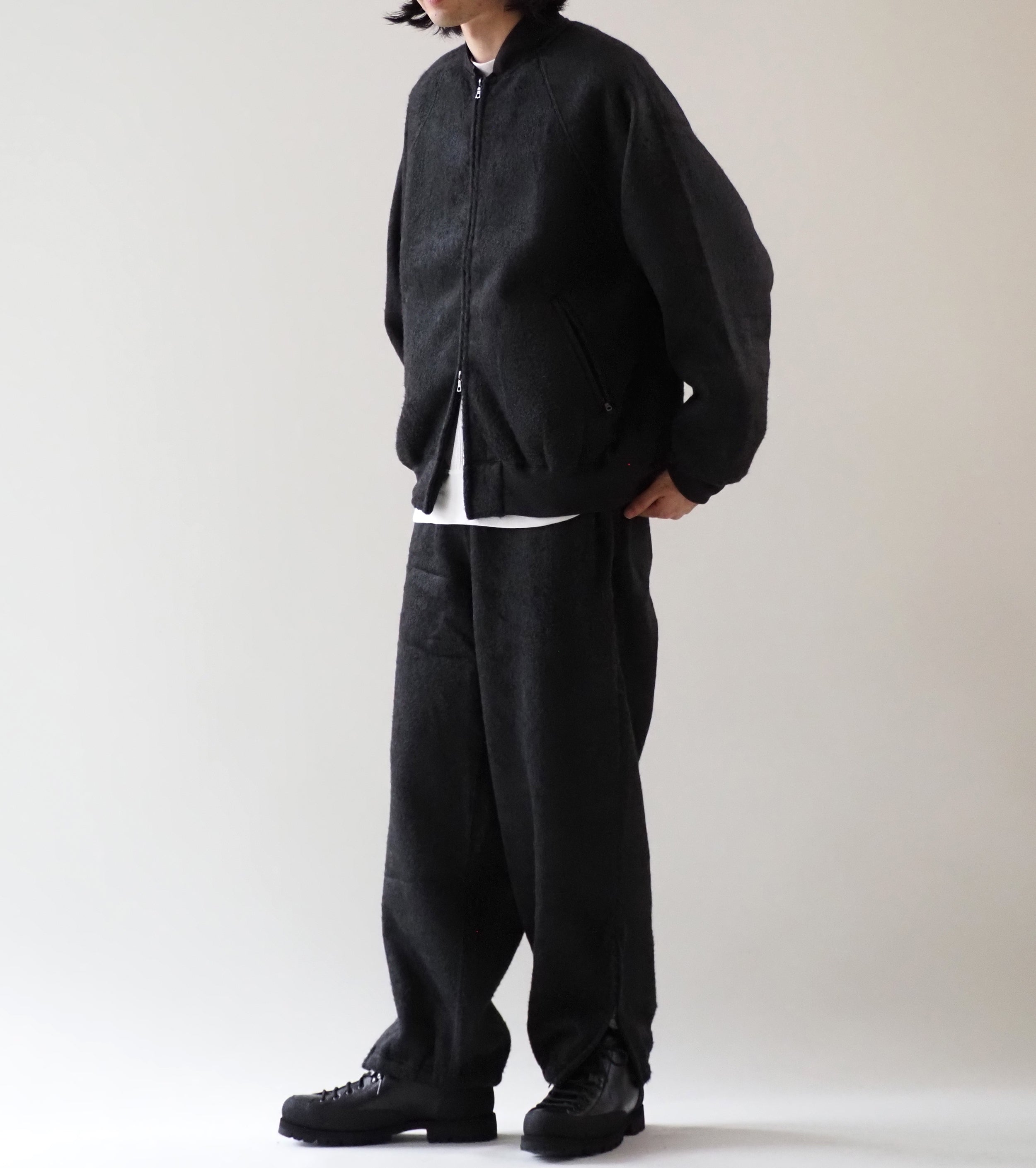 blurhms ポリエステル シルク フリース ボンバー ジャケット , Heather